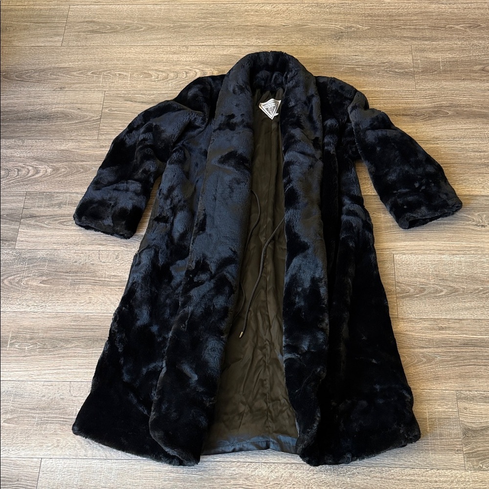 Marvin Richard Vintage Faux Fur long coat Made In USA